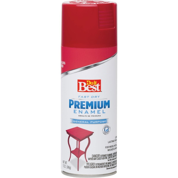 203465D Premium Enamel 12 Oz. Gloss Spray Paint, Red