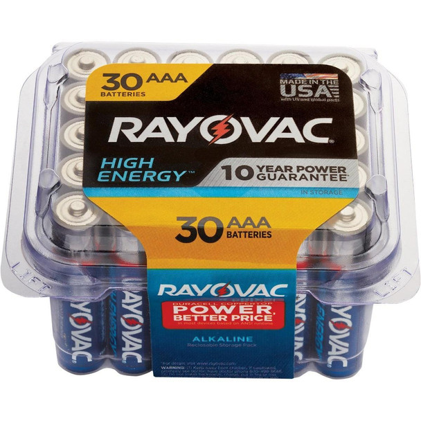 824-30PPTK Rayovac High Energy AAA Alkaline Battery (30-Pack)