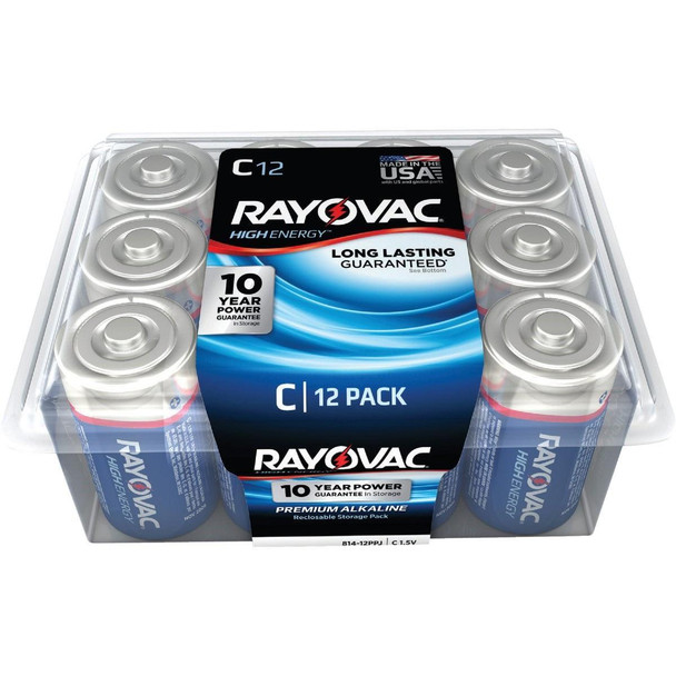 814-12PPK Rayovac High Energy C Alkaline Battery (12-Pack)