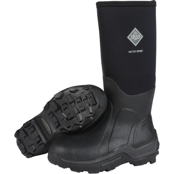 ASP000-8 Muck Arctic Sport Men's Size 8 Black Hi Performance Rubber Boot