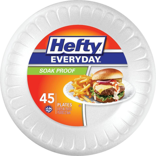 D28845 Hefty Everyday 8-7/8 In. Foam Plate (45-Count)