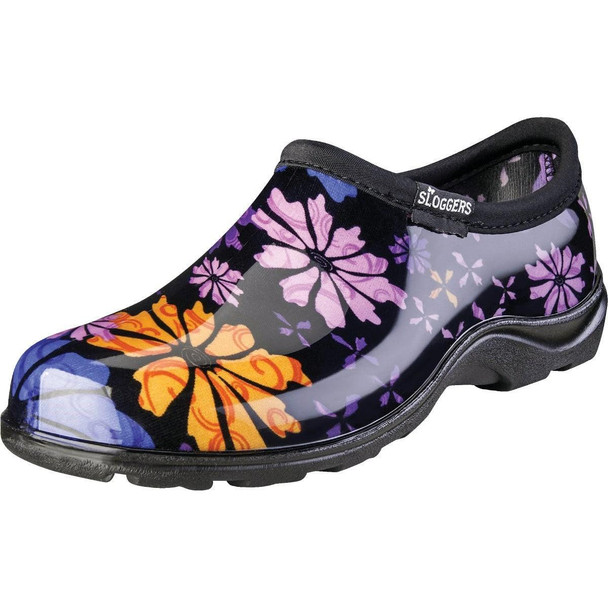 5116FP10 Sloggers Women's Size 10 Black with Flower Design Garden Shoe