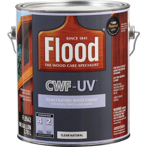 FLD542/01 Flood CWF-UV Oil-Modified Fence Deck and Siding Wood Finish, Natural, 1 Gal.