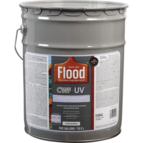 FLD542/05 Flood CWF-UV Oil-Modified Fence Deck and Siding Wood Finish, Natural, 5 Gal.