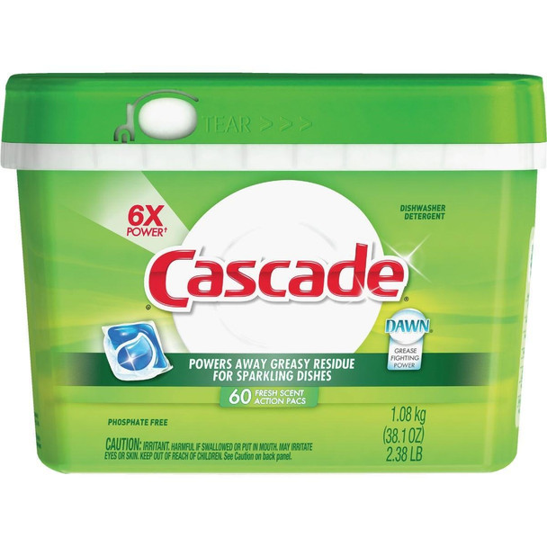 14392 Cascade Action Pacs Fresh Dishwasher Detergent Tabs (60 Count)