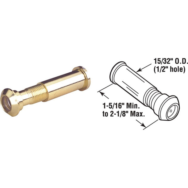U 9983 Defender Security Solid Brass 1/2 In. Hole Door Viewer