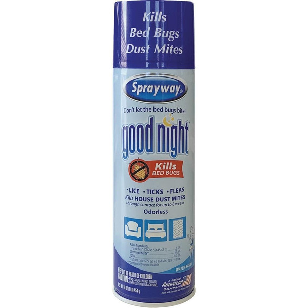 SW003R Sprayway Good Night 16 Oz. Aerosol Spray Bedbug Killer