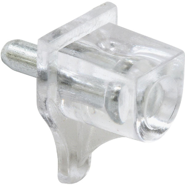 U 10156 Prime-Line 3mm Clear Plastic with Metal Stem Shelf Support (8-Count)