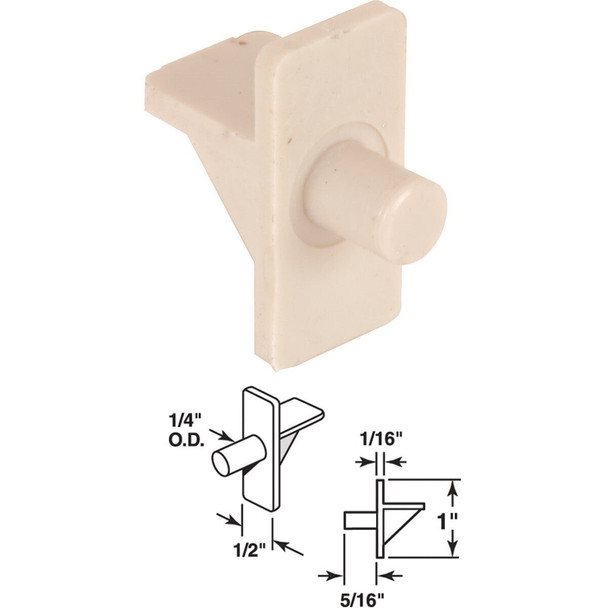 U 9258 Prime-Line 1/4 In. Beige Plastic Shelf Support (12-Count)