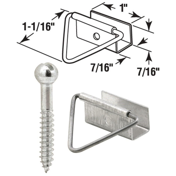 PL7762 Prime-Line 7/16 In. Bottom Latch Screen Frame Fastener (4-Pack)