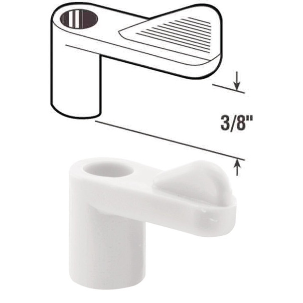 PL7774 Prime-Line 3/8 In. White Swivel Plastic Screen Clips with Screws (12 Count)