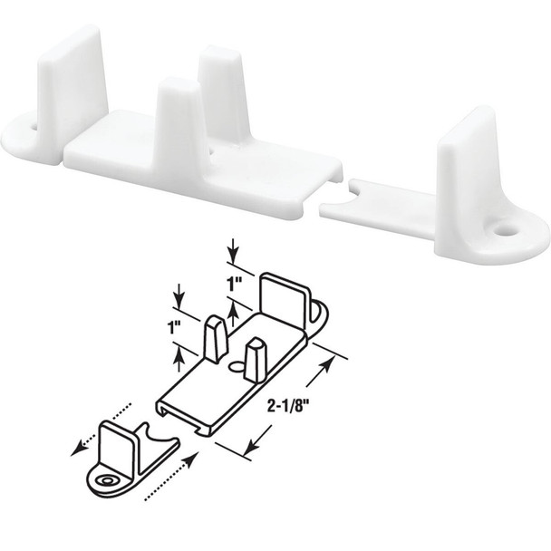 N 6760 Prime-Line 1 In. Adjustable Nylon Base Bypass Door Bottom Guide (2 Count)