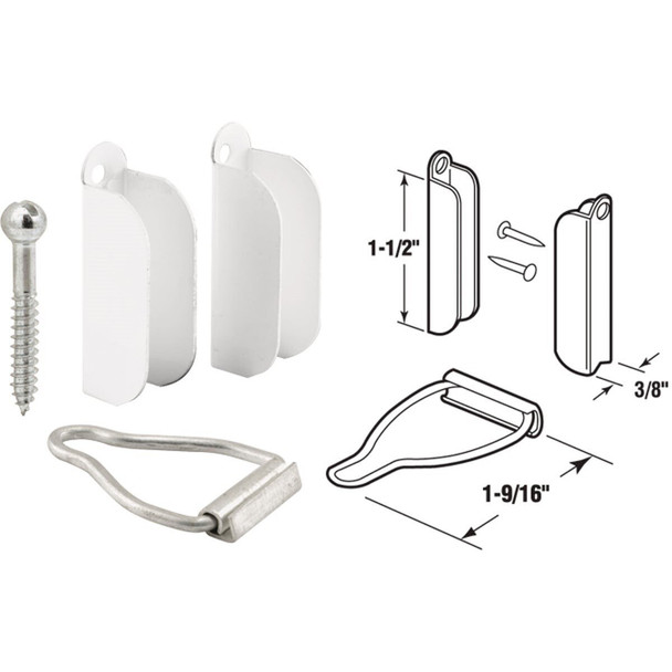 PL8103 Prime-Line 3/8 In. White Hanger & Latch (2-Pack)