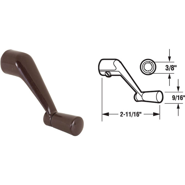 H 3534 Prime-Line 3/8 In. Bronze Die-Cast Casement Window Crank Handle