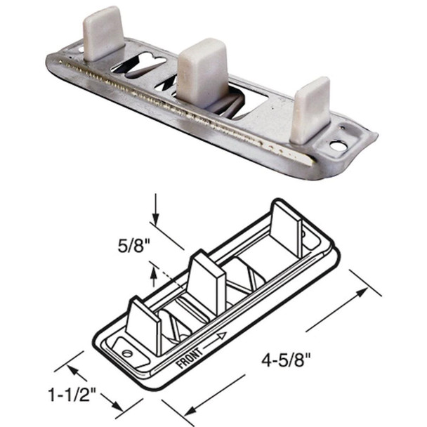 N 6560 Prime-Line Adjustable Steel Base Bypass Door Bottom Guide (2 Count)