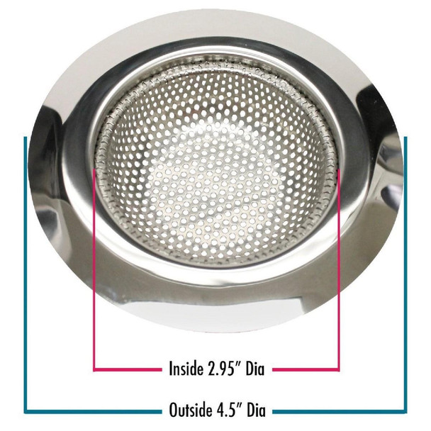 K820-33 4-1/2 In. Stainless Steel Kitchen Sink Strainer Cup (2-Pack)