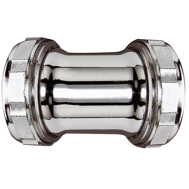 670K Double Slip 1-1/2 In. Chrome-Plated Brass Straight Coupling