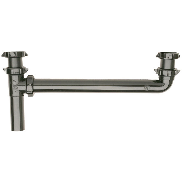 440080 1-1/2 In. Black Plastic End Outlet Waste