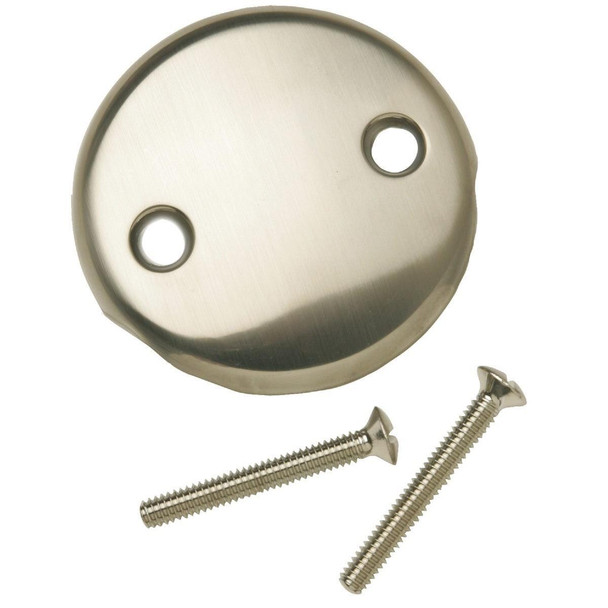 438734 Two-Hole Brushed Nickel Bath Drain Face Plate