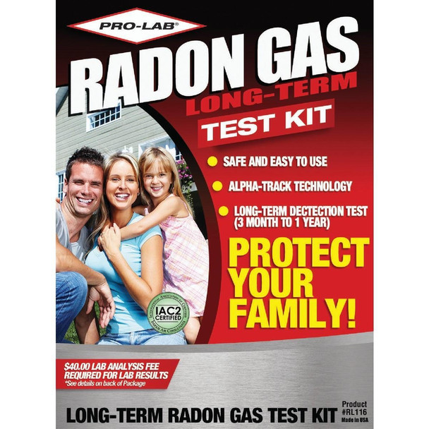 RL116 Pro Lab Long-Term Radon Test Kit