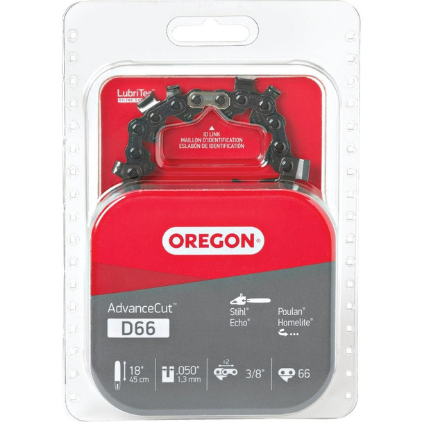 D66 Oregon AdvanceCut D66 18 In. 66 Drive Link Chainsaw Chain