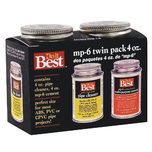 019522 MP-6 Pipe Cleaner & PVC Cement Kit, (2) 4 Oz. Cans