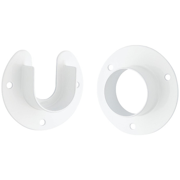 S822083 Stanley Home Designs 1-5/16 In. Zinc Closet Rod Socket, White (2-Pack)