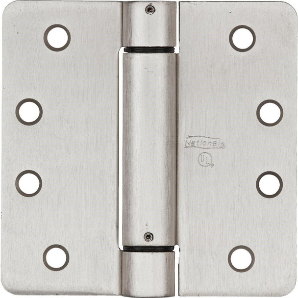 N351023 National 4 In. Satin Nickel 5/8 In. Radius Spring Door Hinge
