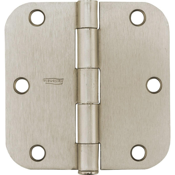 N612061 National 3.5 In. Satin Nickel 5/8 In. Radius Door Hinge (12-Pack)