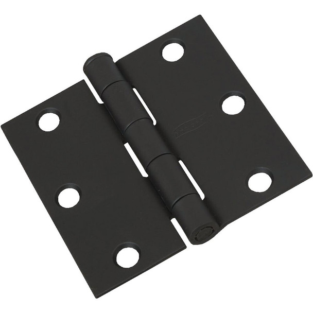 N241182 National 3 In. Square Black Door Hinge