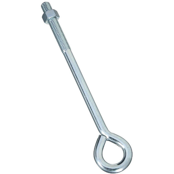 N347-690 National 5/8 In. x 12 In. Zinc Eye Bolt with Hex Nut