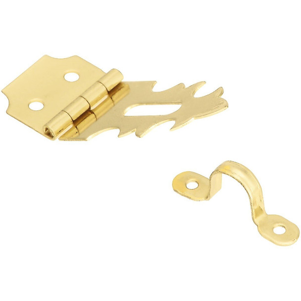N211912 National 3/4 In. x 2-3/4 In. Solid Brass Decorative Hasp With Hook
