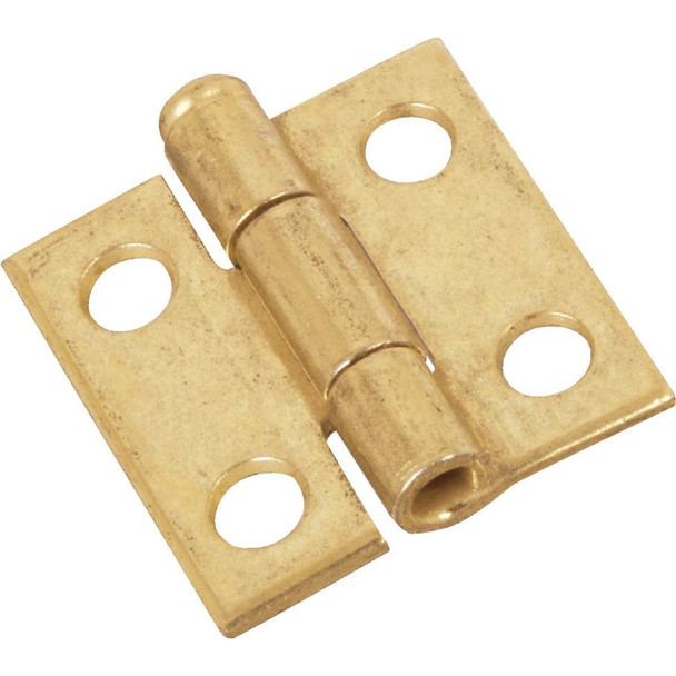 N141622 National 1 In. Brass Loose-Pin Narrow Hinge (2-Pack)