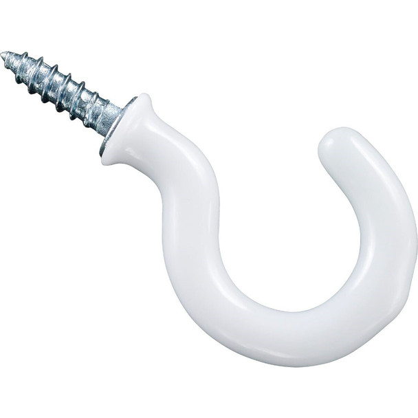 N119728 National 1 In. White Vinyl Cup Hook (30 Count)