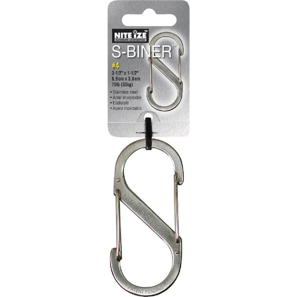 SB5-03-11 Nite Ize S-Biner Size 5 100 Lb. Capacity Stainless Steel S-Clip Key Ring