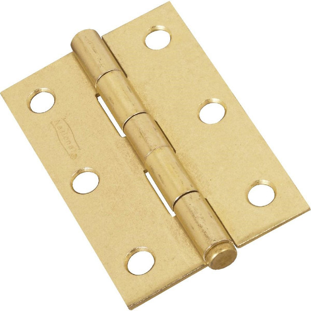 N142067 National 3 In. Brass Loose-Pin Narrow Hinge (2-Pack)