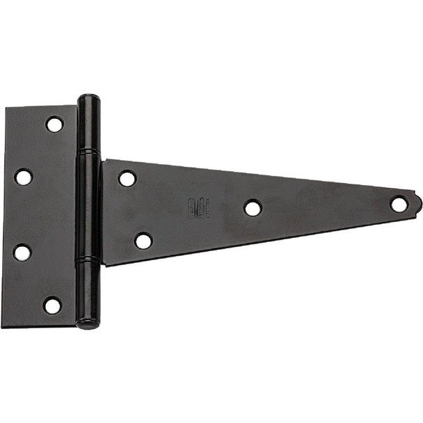 N129213 National V286 8 In. Black Heavy-Duty Tee Hinge (2-Pack)