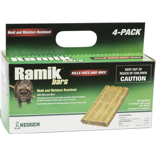 116334 Ramik Bar Rat And Mouse Poison (4 per Box)