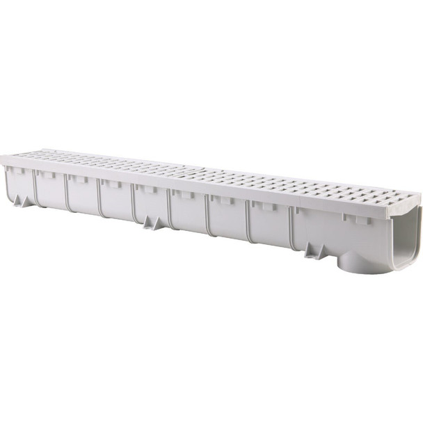 864G NDS 5 In. x 39-3/4 In. Gray Polypropylene Pro Series Channel Drain