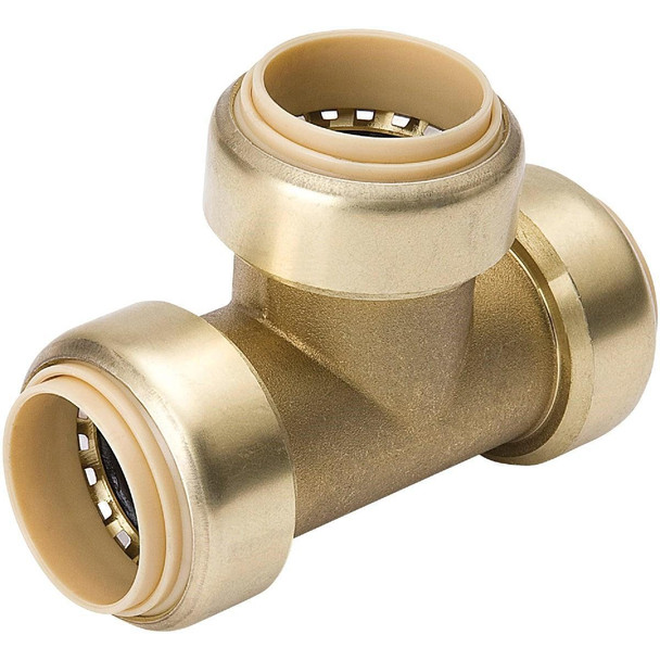 6632-003 ProLine 1/2 In. X 1/2 In. X 1/2 In. Brass Push Fit Tee