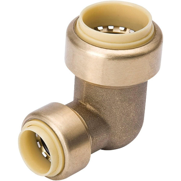 6631-043 ProLine 3/4 In. PF x 1/2 In. PF 90 Deg. Push Fit Brass Elbow (1/4 Bend)