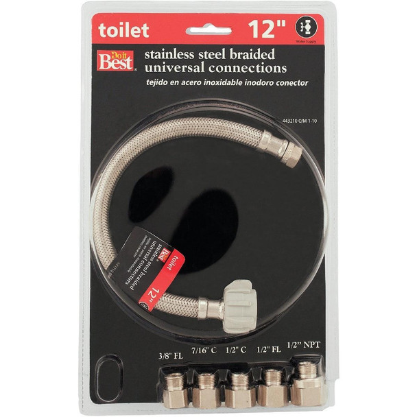 496-911 B&K 3/8 In. C Nut x 7/8 In. BC x 12 In. L Universal Kit Toilet Connector