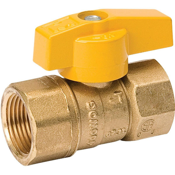 110-125 ProLine 1 In. FIP x 1 In. FIP Brass Gas Cock Ball Valve, 2-Piece Body