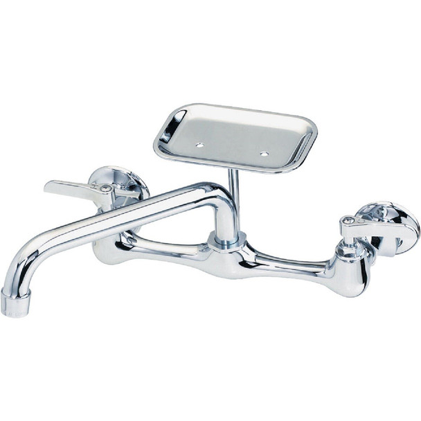 123-009NL B&K Polished Chrome 2-Handle 8 In. Utility Faucet