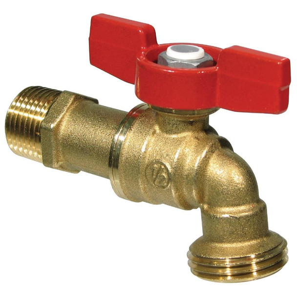 103-024 B & K ProLine Forged Brass 3/4 In. MIP X 3/4 In. Male Hose Thread Ball Hose Bibb
