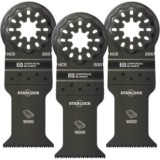 IBSL200-3 Imperial Blades Starlock 1-3/8 In. 18 TPI Fast Wood Oscillating Blade (3-Pack)