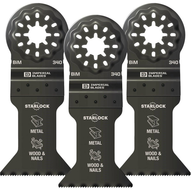 IBSL340-3 Imperial Blades Starlock 1-3/4 In. 18 TPI Metal/Wood Oscillating Blade (3-Pack)