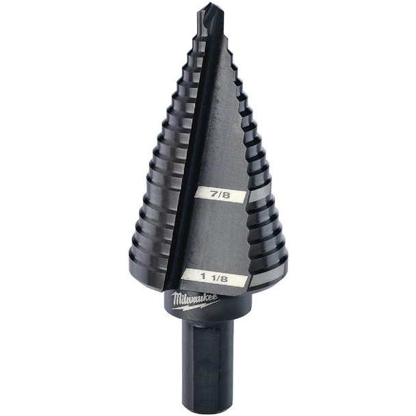 48-89-9209 Milwaukee 7/8 In. & 1-1/8 In. #9 Step Drill Bit, 2 Steps