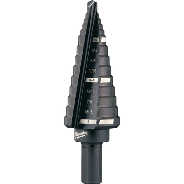 48-89-9208 Milwaukee 1/2 In. - 1 In. #8 Step Drill Bit, 9 Steps