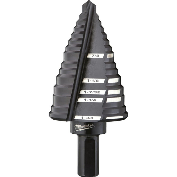 48-89-9212 Milwaukee 7/8 In. - 1-3/8 In. #12 Step Drill Bit, 5 Steps